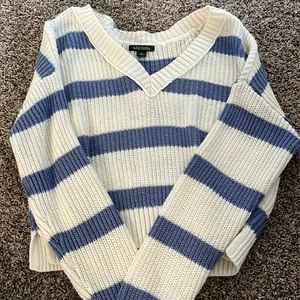 Blue and White Striped Sweater
